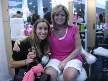 Floabck and French Fifty Designer Charlotte Loveland Pruitt chat over pink cocktails. Photo: Brooke Schlyer